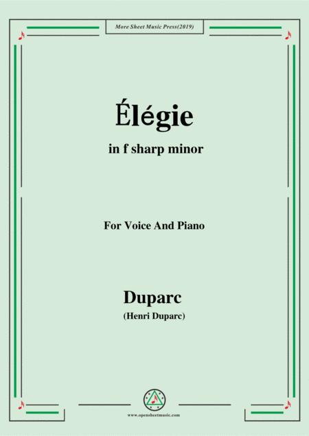 Duparc Lgie In F Sharp Minor Sheet Music