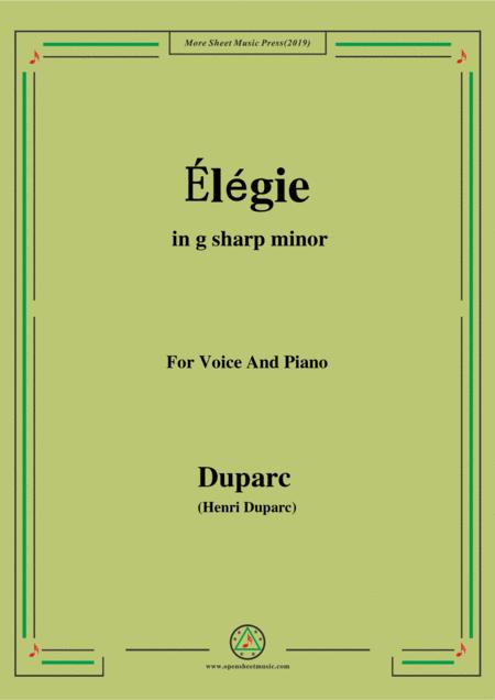 Duparc Lgie In G Sharp Minor Sheet Music