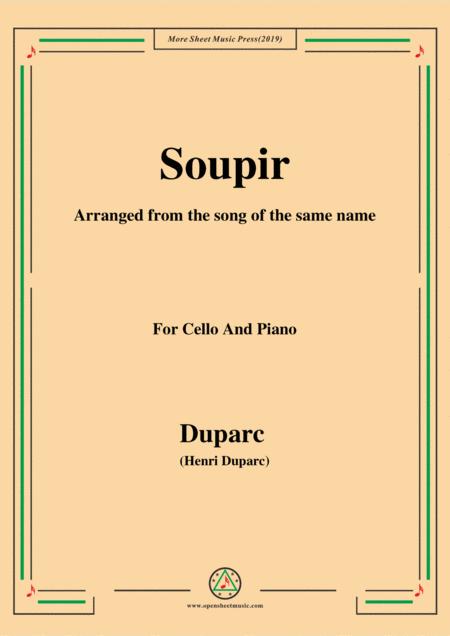 Duparc Soupir For Cello And Piano Sheet Music