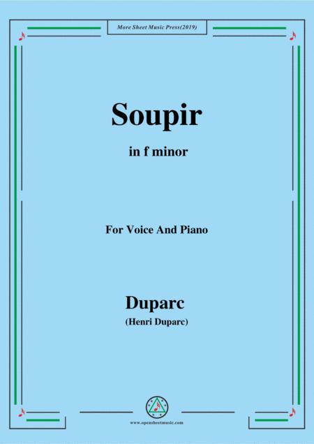 Duparc Soupir In F Minor Sheet Music