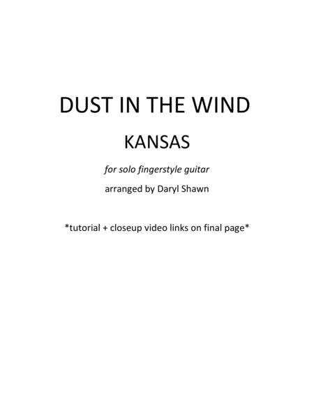 Dust In The Wind Kansas Including Solo For Solo Fingerstyle Guitar With Tutorial And Closeup Videos Sheet Music