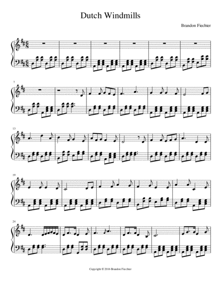 Dutch Windmills Sheet Music