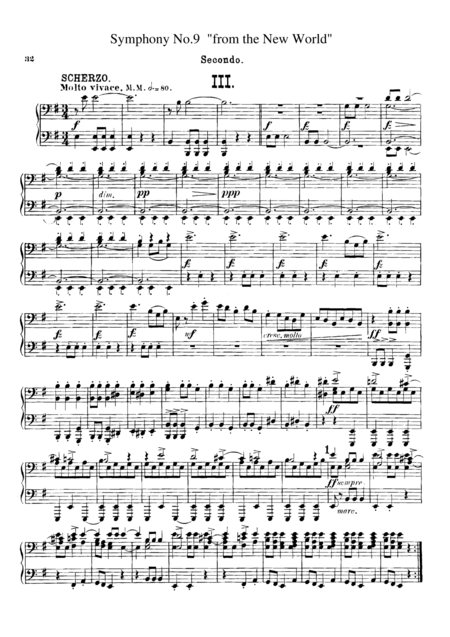Free Sheet Music Dvorak Symphony No 9 Iii Iv For Piano Duet 1 Piano 4 Hands Pd806