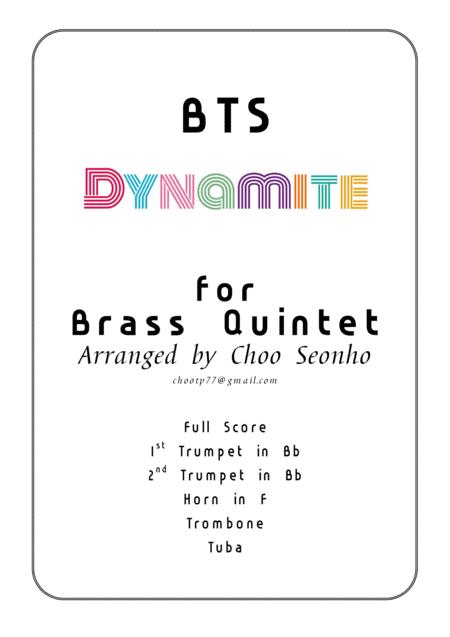 Dynamite Bts Brass Quintet Sheet Music