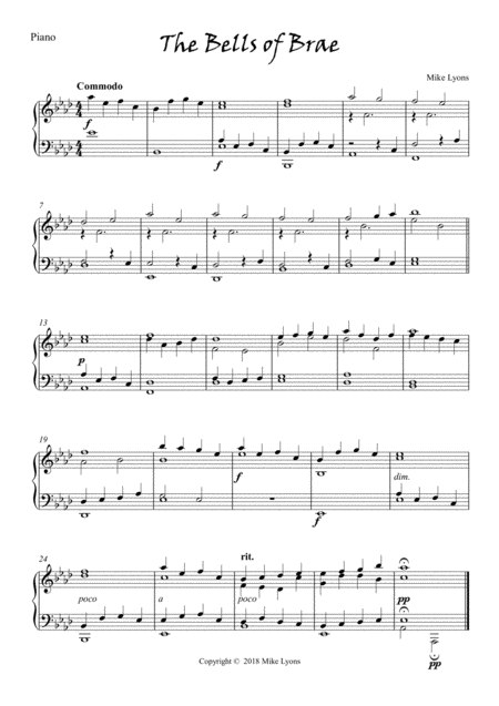 Free Sheet Music Early Intermediate Piano The Bells Of Brae