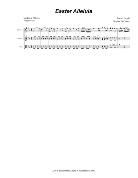 Free Sheet Music Easter Alleluia Full Score