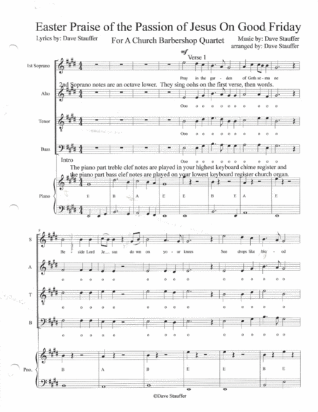 Free Sheet Music Easter Praise Of The Passion Of Jesus On Good Friday