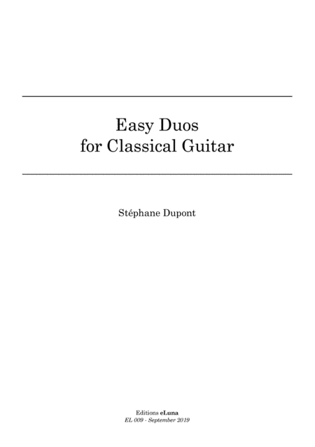 Easy Duos For Classical Guitar Sheet Music