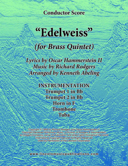 Edelweiss For Brass Quintet Sheet Music