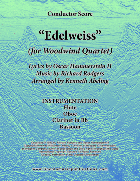 Edelweiss For Woodwind Quartet Sheet Music