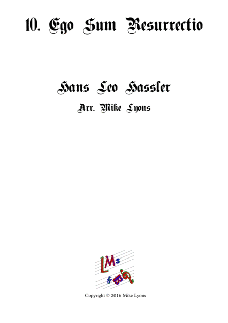 Ego Sum Resurrectio Cantiones Sacrae Brass Quartet Sheet Music