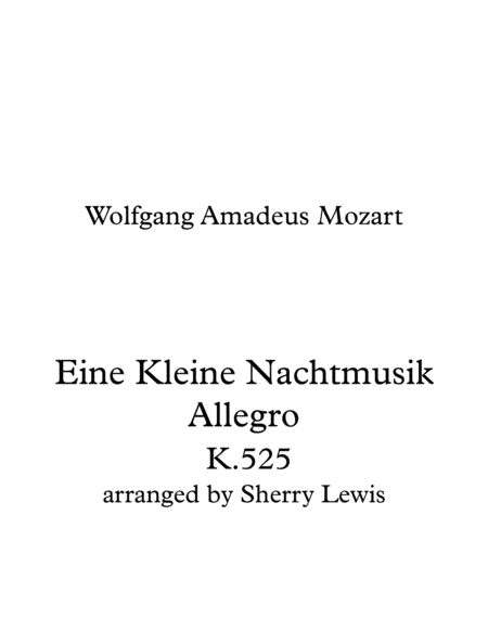 Free Sheet Music Eine Kleine Nachtmusik Allegro String Quartet For String Quartet
