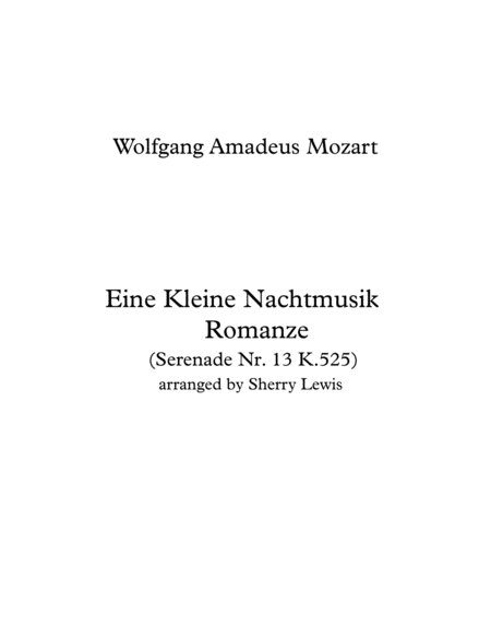 Free Sheet Music Eine Kleine Nachtmusik Romanze Andante String Quartet For String Quartet