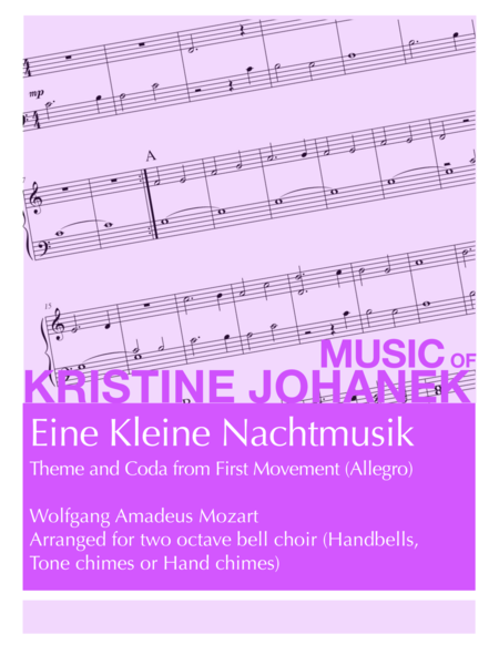 Eine Kleine Nachtmusik Theme And Coda From First Movement Allegro 2 Octave Handbell Hand Chimes Or Tone Chimes Sheet Music