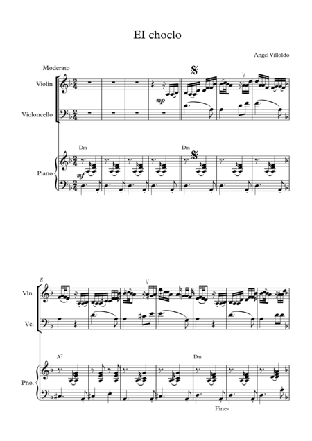 El Choclo For Piano Trio Sheet Music