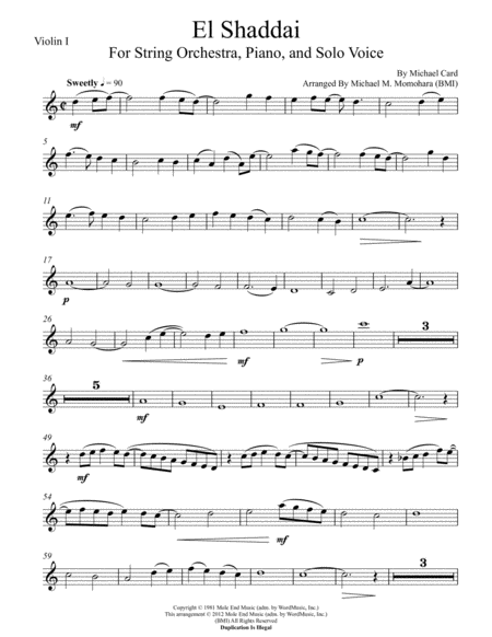 El Shaddai Parts Sheet Music