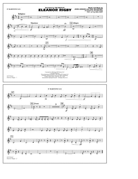 Free Sheet Music Eleanor Rigby Arr Jay Bocook Eb Baritone Sax