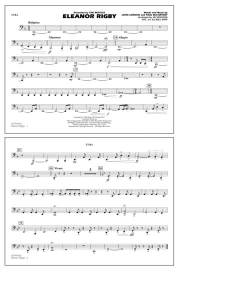 Free Sheet Music Eleanor Rigby Arr Jay Bocook Tuba