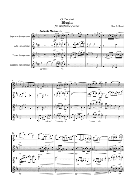 Elegia Crisantemi Sheet Music