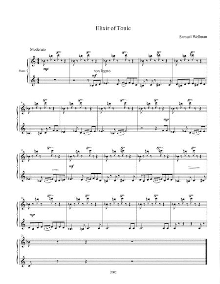 Free Sheet Music Elixir Of Tonic