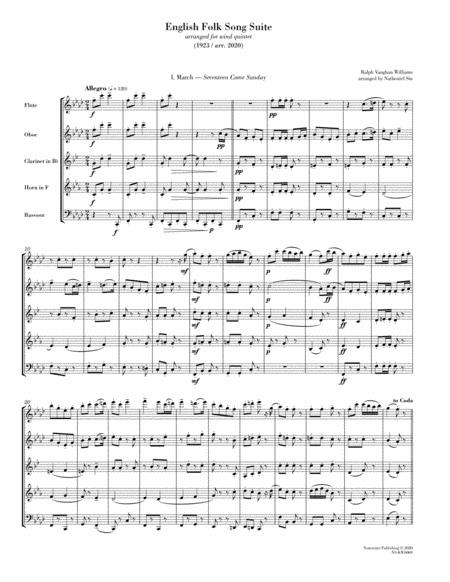 English Folk Song Suite Arr For Woodwind Quintet Sheet Music