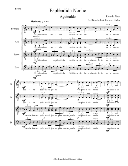 Esplndida Noche Aguinaldo Venezolano Sheet Music