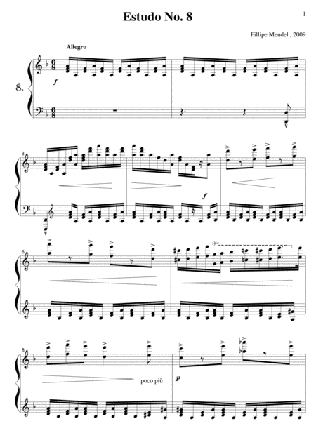 Free Sheet Music Estudo No 8