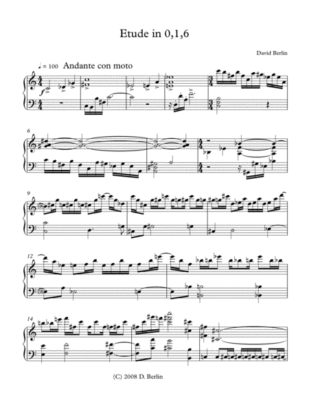 Etude In 0 1 6 Sheet Music