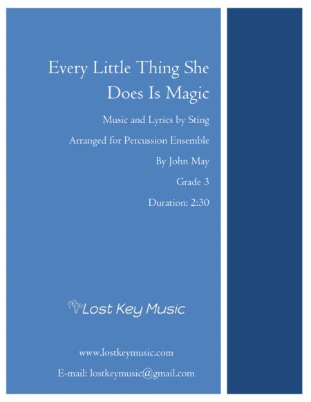 Every Little Thing She Does Is Magic Percussion Ensemble Sheet Music