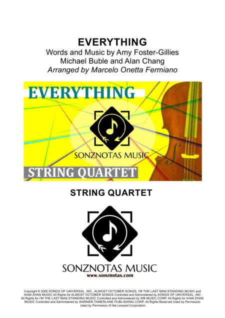 Everything Sheet Music For String Quartet Score And Parts Sheet Music