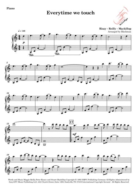 Everytime We Touch For Easy Piano Sheet Music