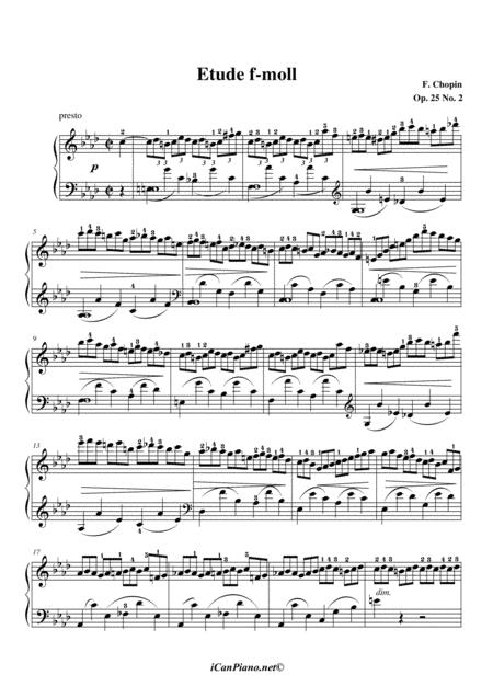 Free Sheet Music F Chopin Etude Op 25 No 2