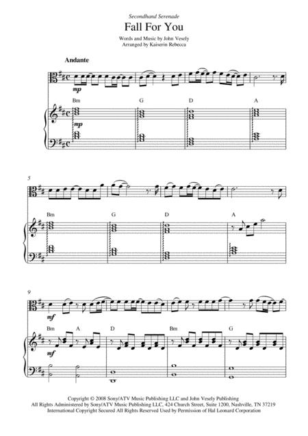 Fall For You For Viola Solo And Piano Accompaniment Sheet Music