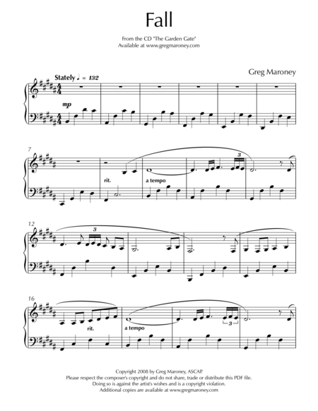 Free Sheet Music Fall