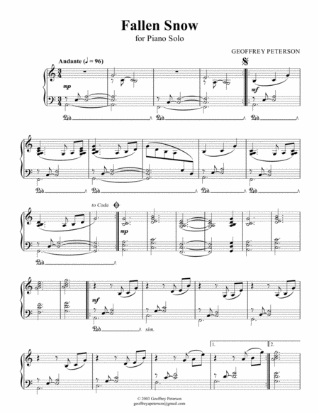 Free Sheet Music Fallen Snow