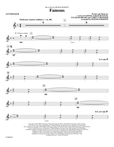 Free Sheet Music Famous Arr Roger Emerson Synthesizer