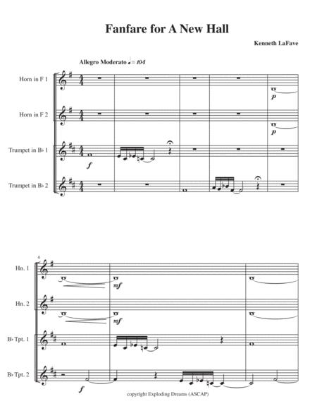 Free Sheet Music Fanfare For A New Hall