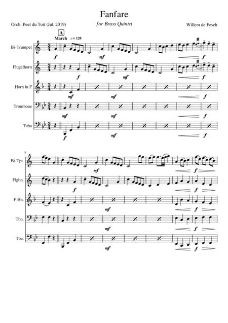 Free Sheet Music Fanfare Willem De Fesch