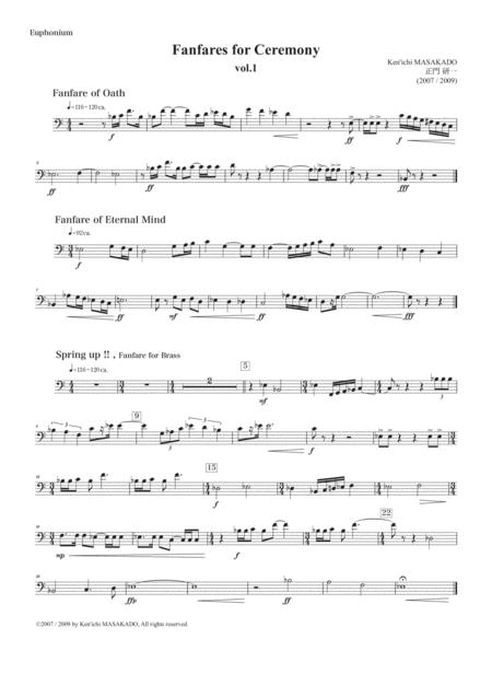 Fanfares For Ceremony Vol 1 Extra Part Euphonium Sheet Music