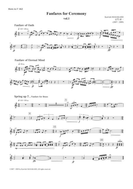 Fanfares For Ceremony Vol 1 Extra Part Horn 1 2 Sheet Music