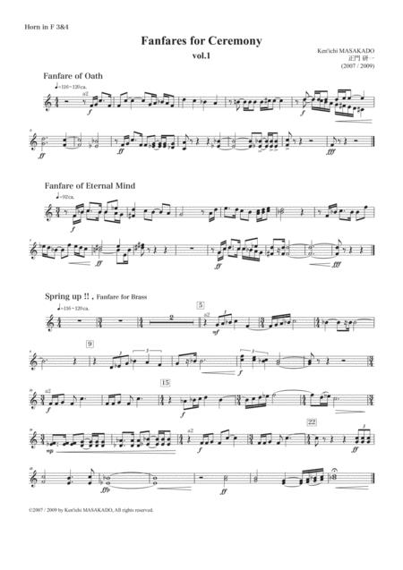 Fanfares For Ceremony Vol 1 Extra Part Horn 3 4 Sheet Music