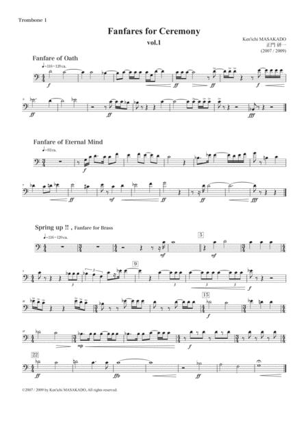 Fanfares For Ceremony Vol 1 Extra Part Trombone 1 Sheet Music