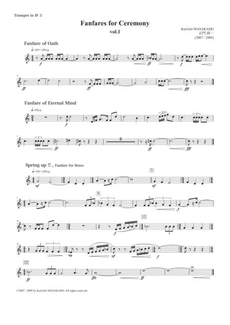 Fanfares For Ceremony Vol 1 Extra Part Trumpet 3 Sheet Music