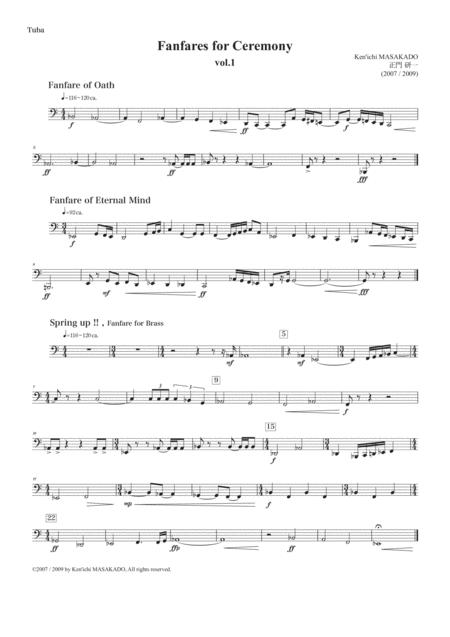 Fanfares For Ceremony Vol 1 Extra Part Tuba Sheet Music