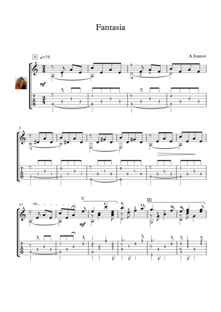 Fantasia For Classical Guitar Sheet Music