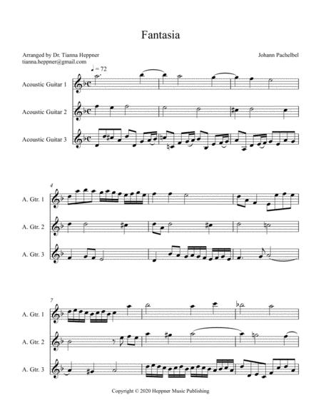 Fantasia In D Minor Guitar Ensemble 3 Part Sheet Music