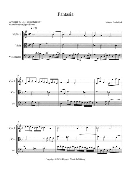 Fantasia In D Minor String Trio Ensemble Sheet Music