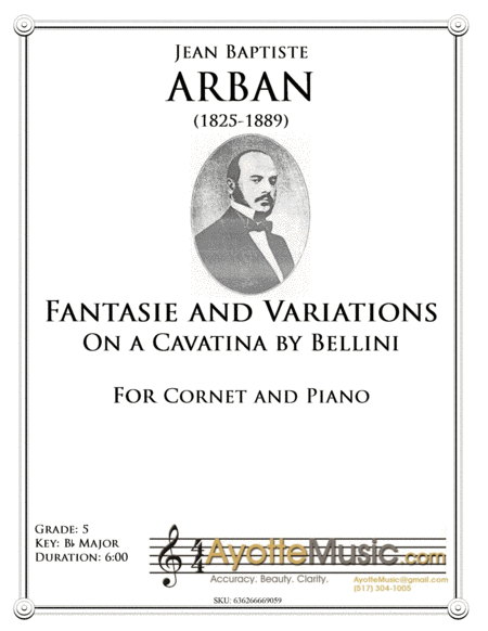 Free Sheet Music Fantasie And Variations On A Cavatina By Bellini