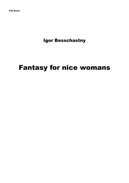 Fantasy For Woman Sheet Music