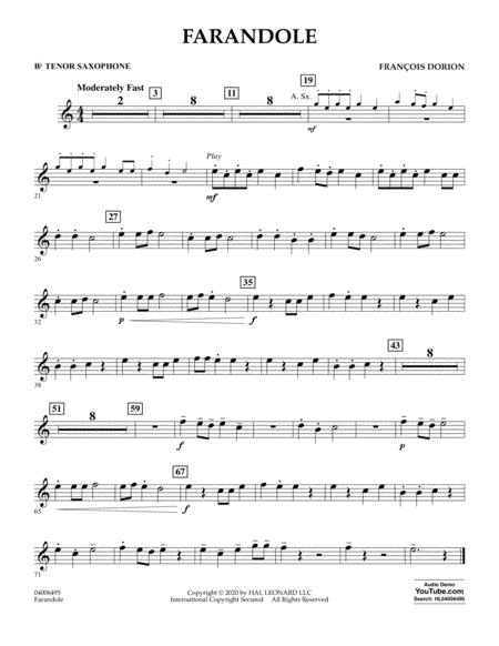 Free Sheet Music Farandole Bb Tenor Saxophone